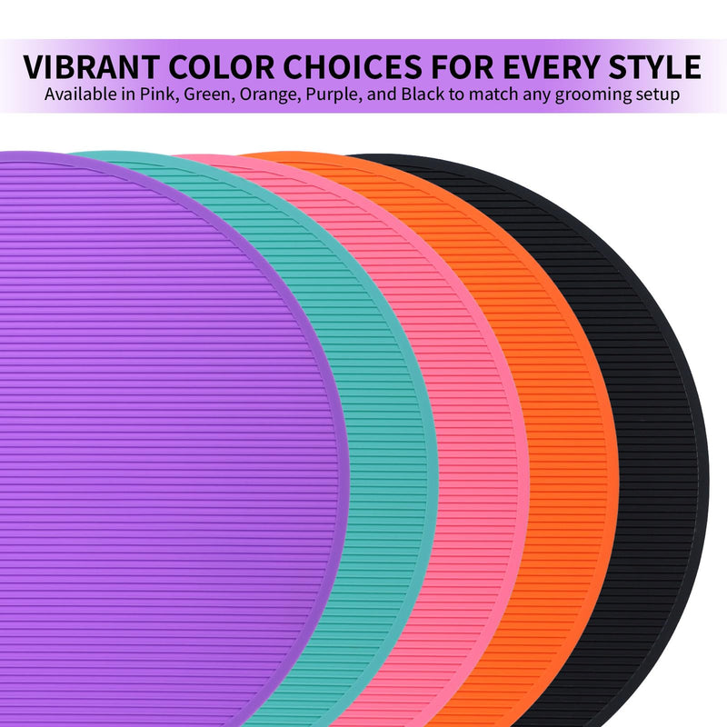 Pet Grooming Table Non-Slip Mat - Padded Mat for at-Home Grooming Dogs and Cats,Bathing Mat for Pets, Diameter: 22.4inch/57cm (Purple, Diameter: 22.4inch/57cm) Purple - PawsPlanet Australia