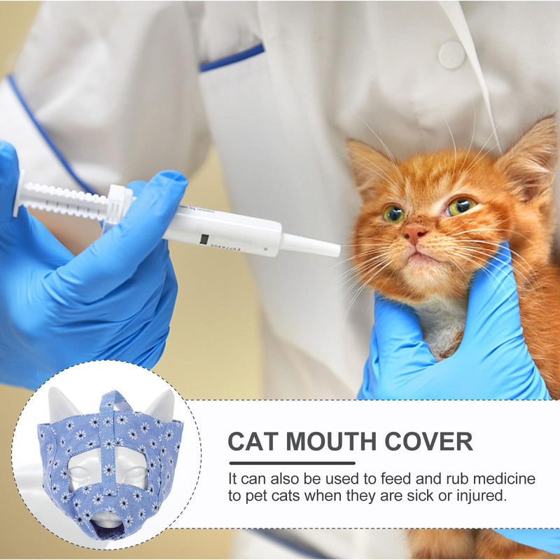 ABOOFAN Breathable Cat Muzzle Size S made of fabric with practical closure to protect against biting and rubbing of medicine for cats