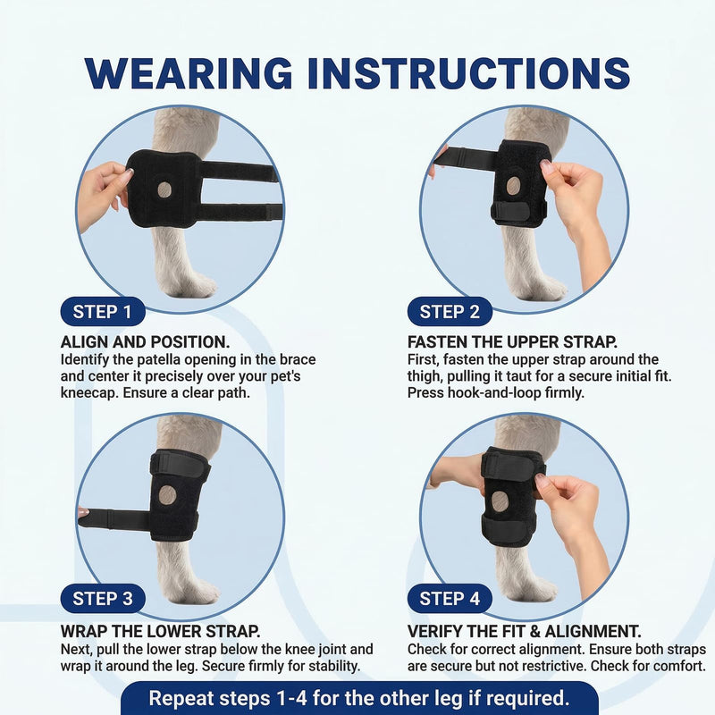 1 Pair Dog Leg Brace for Front & Rear Legs, Supportive Brace for Weak Back Legs, ACL Tear, and Joint Discomfort, Joint Warps Adjustable Support Help Hind Legs Injuries Sprains Arthritis-Large Brace