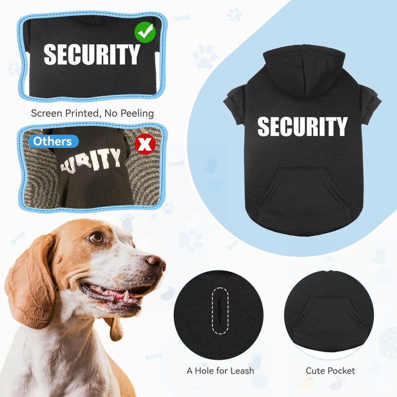 Dog Sweaters for Medium Dogs Security Dog Hoodie Dog Sweater Soft Brushed Fleece Dog Clothes Dog Hoodie Sweatshirt with Pocket(M) - PawsPlanet Australia
