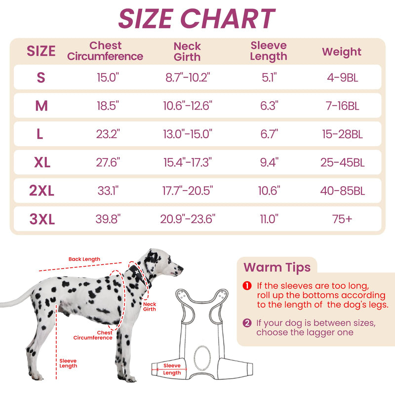 Nanaki Dog Wound Care Shirt,Dog Leg Sleeve To Stop Licking Rear Leg And Abdomen,Dog Surgery Suit Female Spay,Dog Onesie For Surgery Female Male,Dog Surgical Recovery Suit Female Dog Wound Heal Clothes 2XL(Back:23.2", Weight:40-85Ib) Purple - PawsPlanet Australia