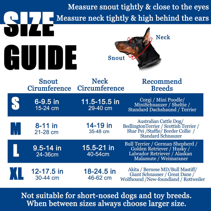 Reflective Head Collar, No Pull Collar for Large Dogs, Anti-Pull Muzzle Leash for Large Sized Breed, Adjustable Soft Dog Halter, Nose Leash for Easy Control on Walks Black L (Snout Cir: 9½"-14”)
