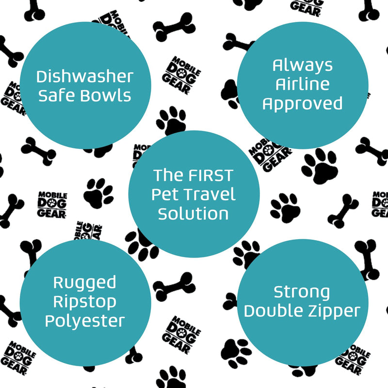 Mobile Dog Gear Week Away Dog Travel Bag Backpack (13"x7"x16", Floral) - Includes 2 Pet Food Storage Containers + 2 Collapsible Dog Water Bowls - Airline Approved Travel Accessories, Great for Trips Floral Print - PawsPlanet Australia