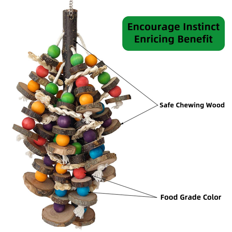 Bird Toys, Medium-Large Birds for Amazon Parrots, Cockatiels, Macaws, African Grey(Branch) Colorful2 - PawsPlanet Australia