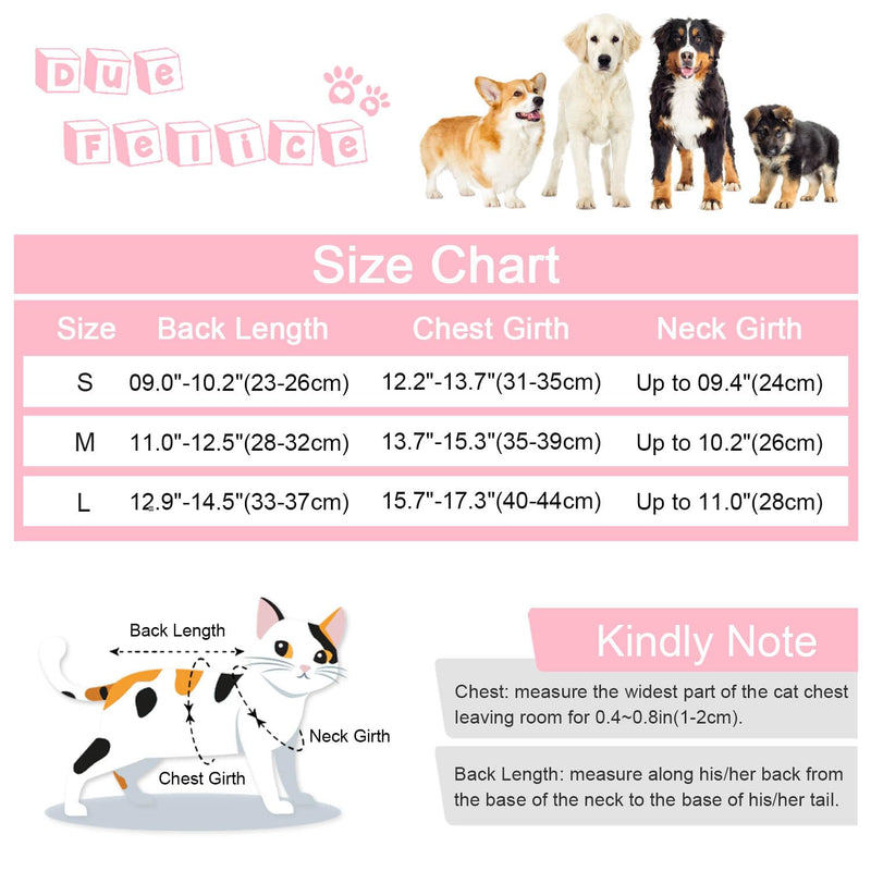 Cat Surgery Recovery Suit Small Dog Surgical Recovery Onesie Pet After Surgery Wear for Female Male Cat Doggy Pink Heart/Large L(Back Length:13.3"/34cm; Chest:16.3"/41cm） - PawsPlanet Australia