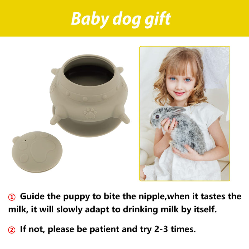 Puppy bottles for nursing,Puppy milk feeders for multiple puppies nipple,Puppy Feeder Milk Bowl,4 Nipples Silicone Puppy Nursing Station,Feeder Bowl for Kittens, Puppies,Capacity 240ml（Grey） - PawsPlanet Australia