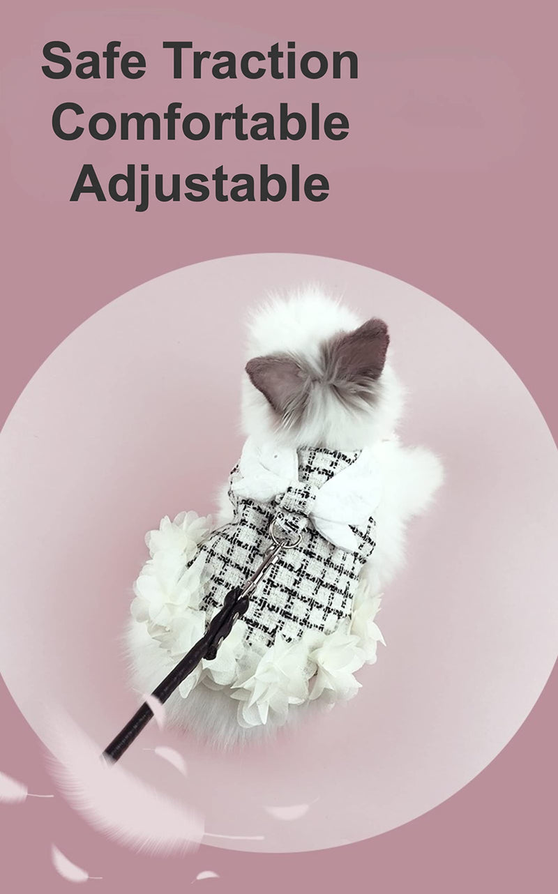 Bunny Rabbit Ferret Harness and Leash Set, Bunny Clothes for Rabbits, Small Animal Guinea Pig Dress Clothes for Kitten Ferret Chihuahua Puppy Mini Dog and Small Animals Harnesses (S, Flower) S - PawsPlanet Australia
