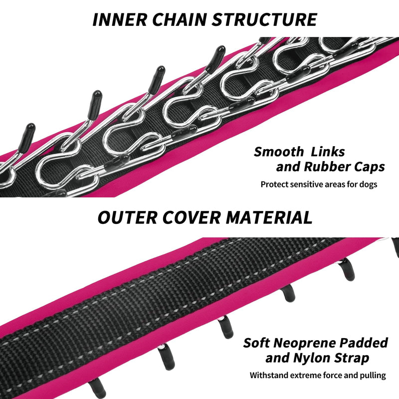 Martingale Collar for Dogs, Heavy Duty Nylon No Pull Dog Collar with Buckle, Adjustable Anti Pull Collar Reflective Slip Collar for Large Medium Small Dog Training Walking M Hot Pink M (15"-23" Neck, 1.5" Wide) Black Hot Pink - PawsPlanet Australia