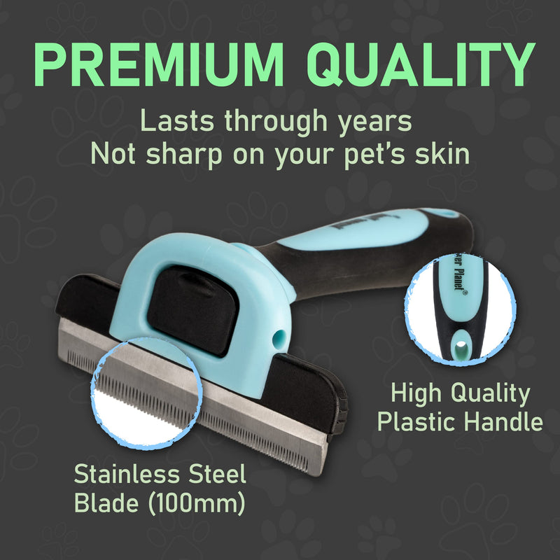 Maxpower Planet Dog Grooming Rake and Blue Deshedding Tool - Double-Sided Dermatting Brush and Grooming Brush for Pets - PawsPlanet Australia