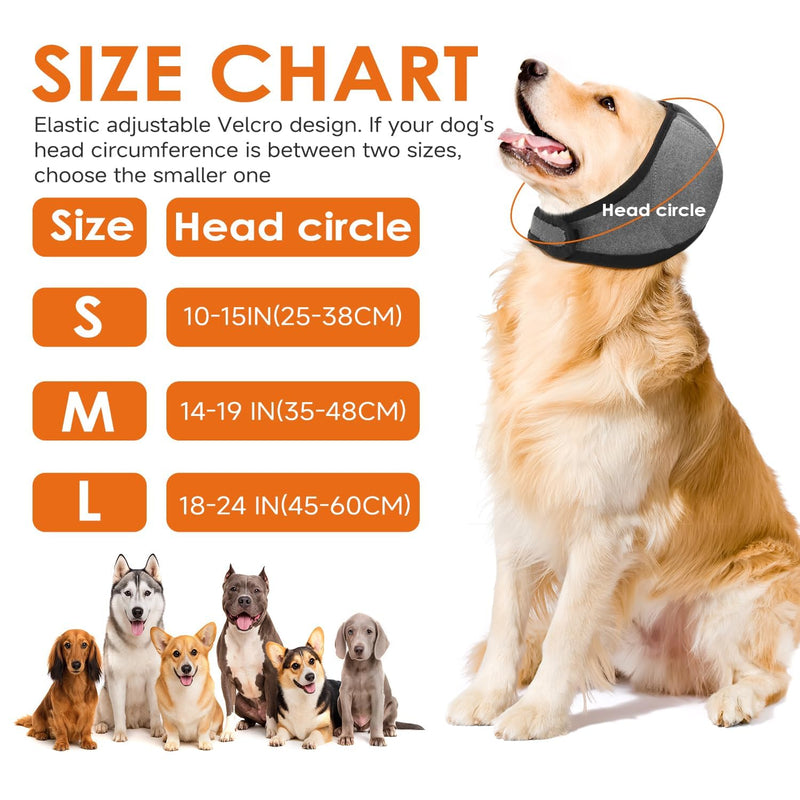 Ear Protection Dog New Year's Eve, Dog Swimming Caps, Adjustable & Waterproof and Noise Protection Dog Earmuffs - For Bathing, Swimming, Thunderstorms, Fireworks and Stress Reduction (Dark Grey, S) darkgray