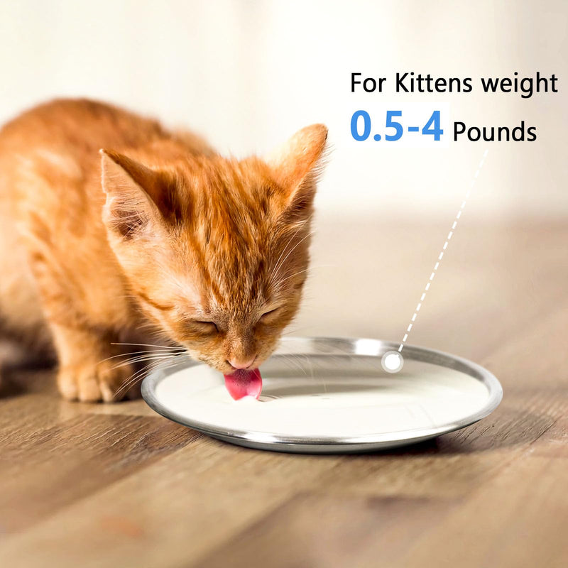 Stainless Steel Cat Dishes for Food and Water Bowls for Kittens and Baby Cats Small Pets Relief of Whisker Fatigue -2 Sets Shallow Style - PawsPlanet Australia