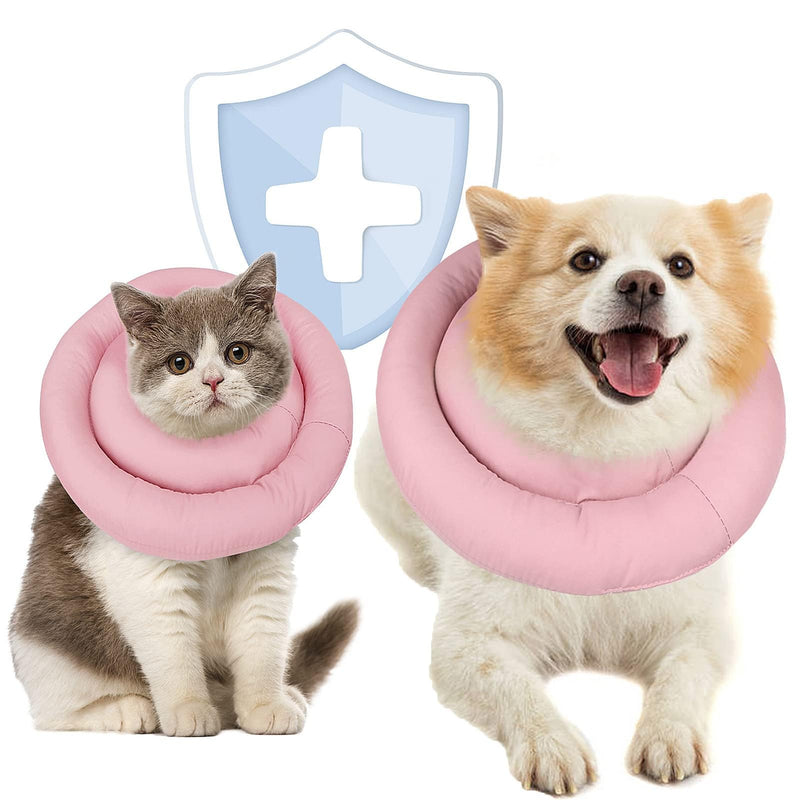 AOFITEE Dog Cone Collar Soft, Protective Dog Recovery Collar Pet Neck Donut E-Collar After Surgery, Comfy Water-Resistant Adjustable Elizabethan Collar for Cats Small Medium Dogs, Anti Licking X-Large Pink