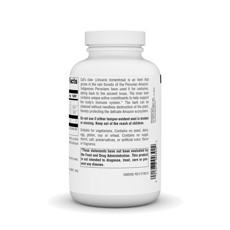 Source Naturals Cat's Claw Bark UNA de Gato 1000 mg Dietary Supplement - Supports Immune System - 120 Tablets