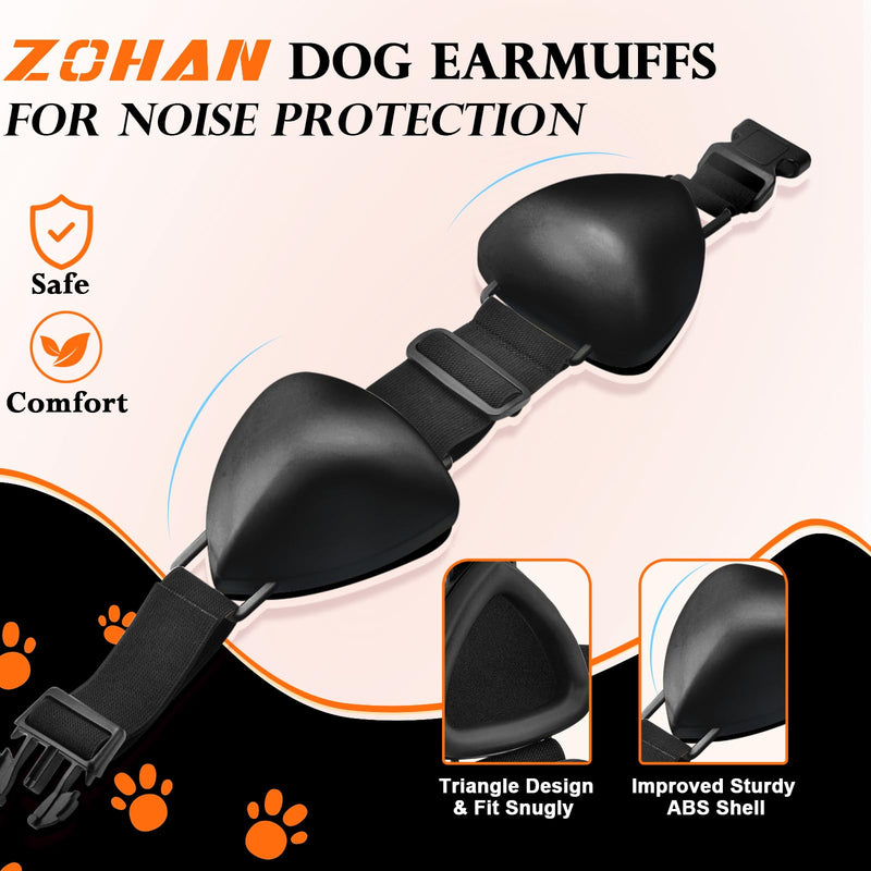 ZOHAN Dog Ear Muffs for Noise Protection, Comfort Dog Noise Cancelling Ear Muffs with Fast Snap Lock for Fireworks, Thunder, Vacuums Black-m - PawsPlanet Australia