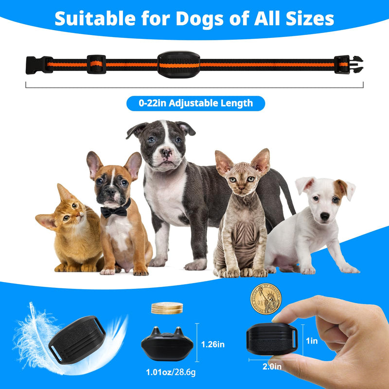 Ultra-Small Dog Shock Collar for 5-15 Pound Small Dogs - 1900Ft Range,Training Collar with Remote Control,3 Training Modes Beep,Vibration,Safe Shock, Waterproof Rechargeable E-Collar (Orange) Orange - PawsPlanet Australia