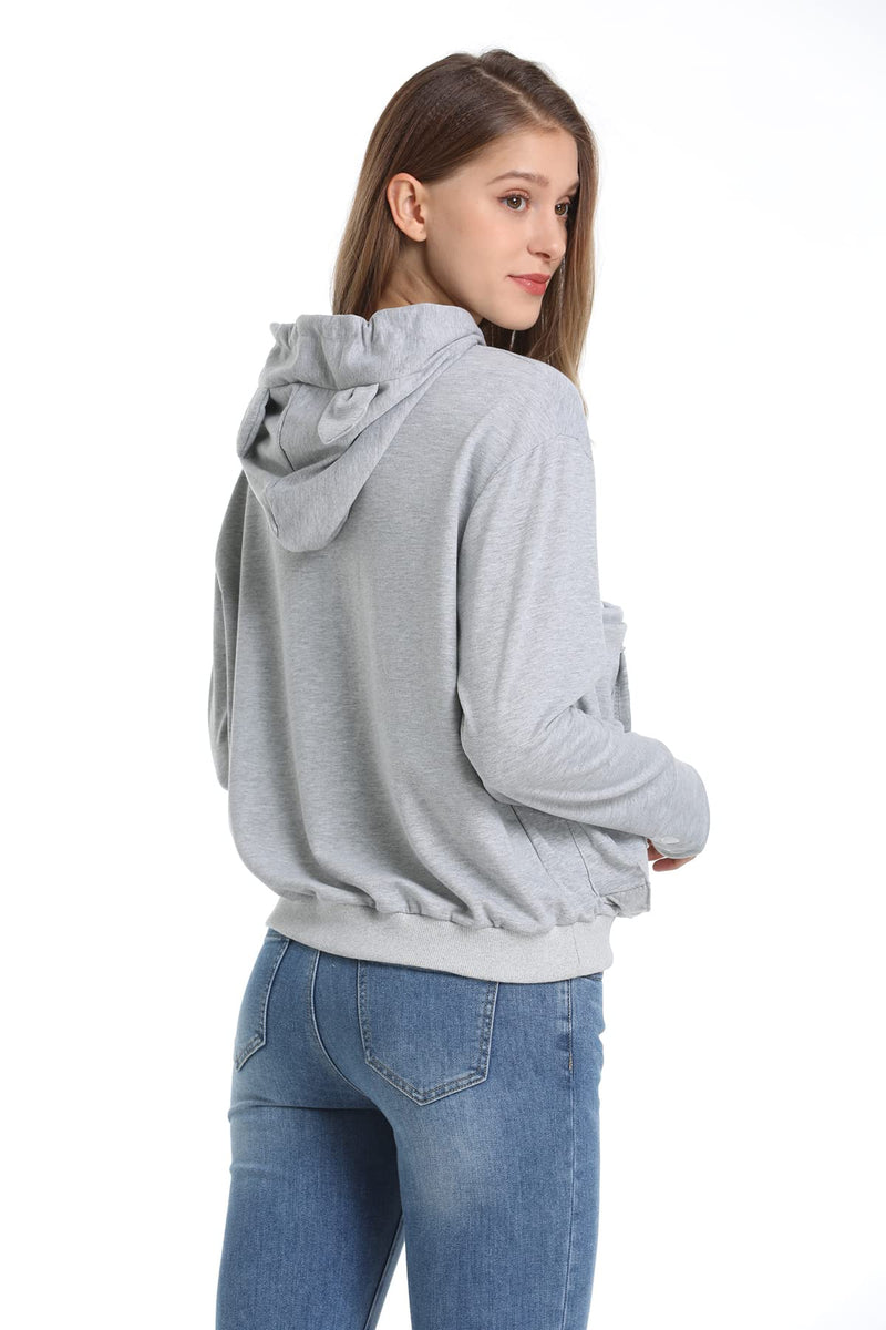 Cat Dog Pouch Hoodie Large Pet Pouch Sweatshirt Puppy Kitten Holder Carrier Pullover Shirt Unisex Hoodies X-Large Light Grey - PawsPlanet Australia