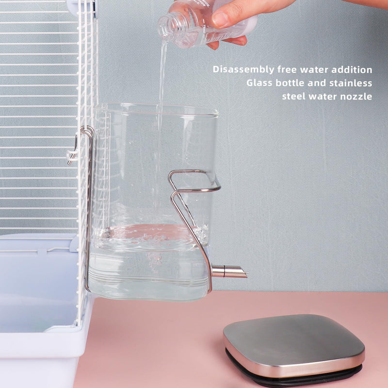 Rabbit Water Bottle, Guinea Pig No Drip Glass Water Dispenser Hanging on The Cage, Suitable for Ferrets, Hamsters, Guinea Pigs, Rats, Chinchillas - PawsPlanet Australia