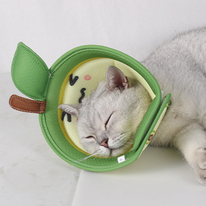 Cat Cones | Soft Cat Neck Cone with Cute Animal Pattern - Cat Donut for Cats and Dogs, Dog Neck Donut, Kitten Cone, Dog Cone, Prevent Biting and Stop Wound Licking Povanjer Avocado M