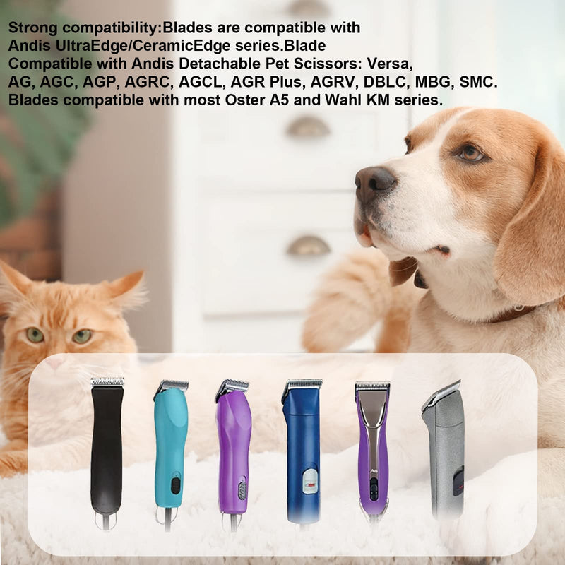 2Pack 7FC Blade Detachable Pet Dog Grooming Clipper Blades, Compatible with Andis Dog Clipper/Most Oster A11/Wahl KM Series Pet Clippers 7FC 3.2 mm | 2 PCS