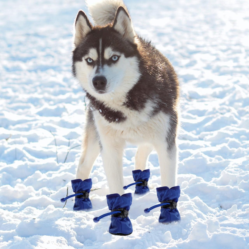 Dog Rain Boots Set Waterproof Small Dog Shoes with Adjustable Strap Thickened Non-Slip Paw Protectors for Outdoor Rainy Weather 3 Pairs