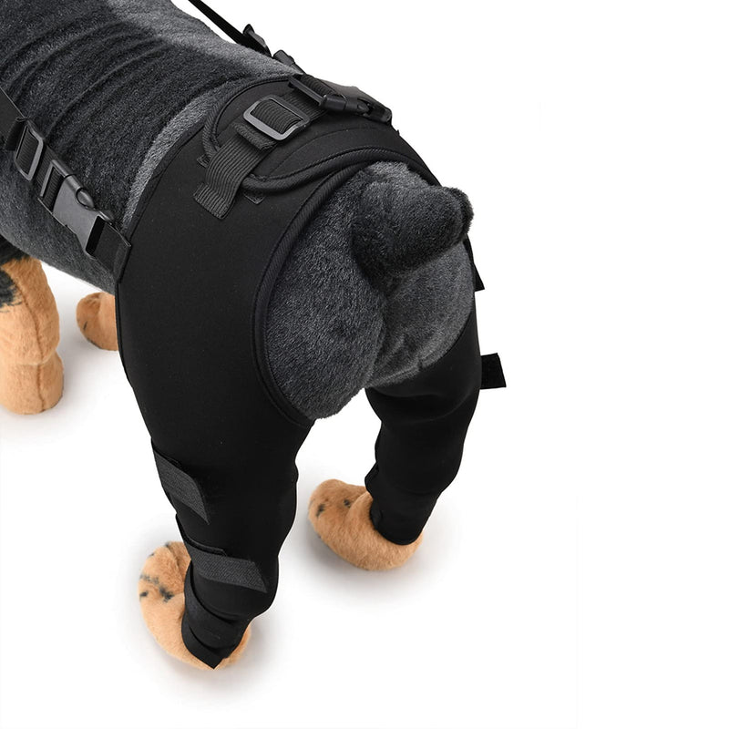 SMALLLEE_LUCKY_STORE Dog Knee Brace for Back Leg Torn ACL Neoprene Canine Stifle Support Hip Hock Joint Compression Wrap Sprains Injury Protection Loss of Stability from Arthritis Relieve Pain L
