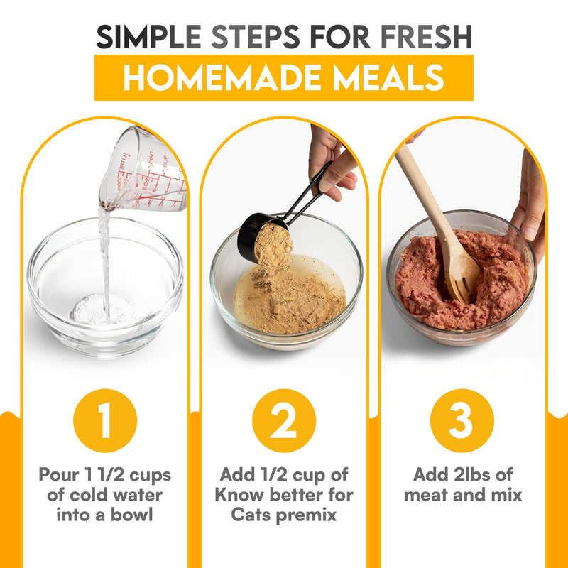 Know Better Chicken Recipe Premix for Raw Or Cooked Cat Food - Natural Supplies Meal Mix with Taurine for Cats - Indoor Cat Food Meal Completer, Feline Premix for Homemade Cat Food - 4.8 Oz 4.8oz