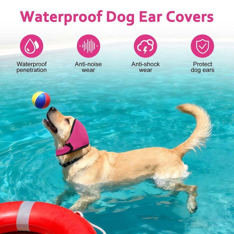 2026 New Dog Ear Protectors, Dogs Ears Cover, Adjustable Dogs Ears Muffs Noise Protection & Anxiety Relief, Comfortable Dog's Calming Hoodie for Grooming, Swimming, Thunderstorms,Firework XL rose Red