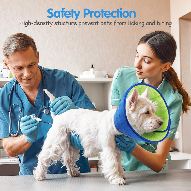 Soft Dog Cone Collar Alternative - Adjustable Comfy Cones for Large/Medium/Small Dogs to Stop Licking After Surgery, Comfortable Fabric Elizabethan Collars, Head Cone of Shame for Neuter Recovery (M)