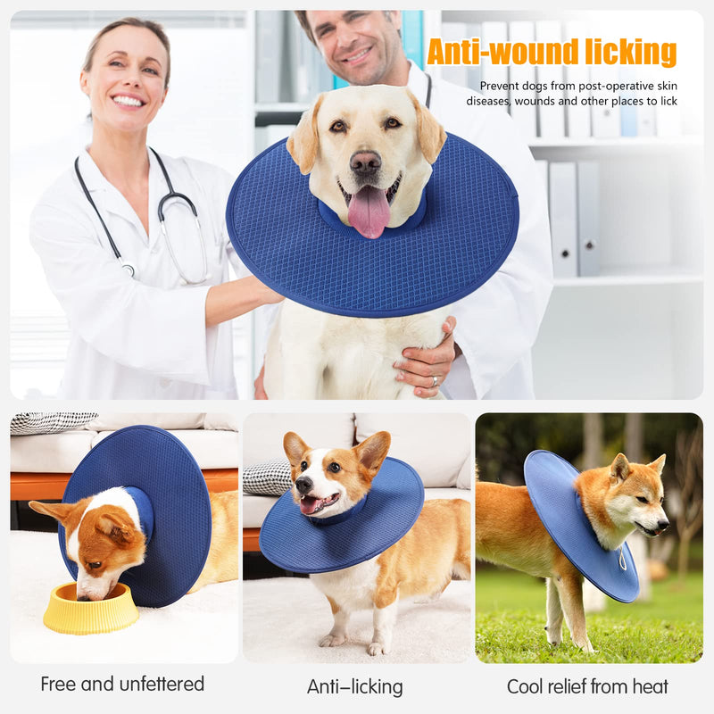 Dog Recovery Collar,Dog Soft Cone Collar Alternative After Surgery,Adjustable,Breathable E Collar for Large/Medium/Small Dogs Cats,Blue L Blue-L Mesh - PawsPlanet Australia