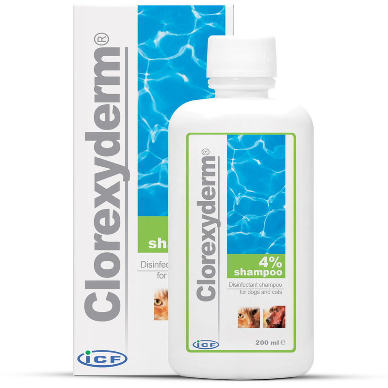 ICF | Clorexyderm Dog Shampoo For Itchy Skin Relief | Anti Itch + Antifungal + Antibacterial Shampoo And Conditioner For Pets With Sensitive Skin 200 ml - PawsPlanet Australia