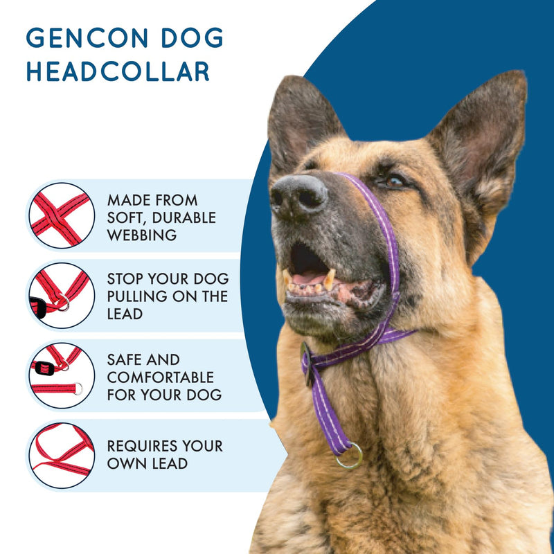 Extra-Wide Anti Pull Dog Headcollar - Trainer Approved - Soft & Gentle Control - Practical Dog Training & Behaviour Aid - Right Hand - UK Made - Doesn't Include Lead - Red Large | X-Wide - PawsPlanet Australia