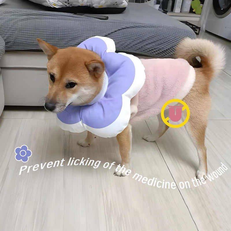 Cat Cone Collar,Cute Flower Waterproof Elizabethan e Collar for Cat and Small Dog Anti-Bite Lick Wound Healing Protective Neck Cone After Surgery Recovery Collar for Small Pet,All-Season Style S (Between 1.1-3.3 lb.) Purple