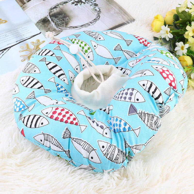 PRETYZOOM Soft Cat Collar with Fish Pattern, Anti-Lick and Anti-Scratch Protective Collar Made of PP Cotton, Lightweight and Fashionable, for Sterilization and Recovery of Pets