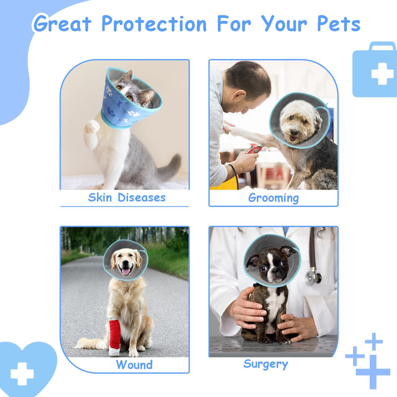 Cat Cone, Adjustable Cat Cone Collar Soft to Stop Licking, Foldable Dog Cones for Small Dogs, Water Resistant Neck Cone for Cats,Lightweight Cat Recovery E Collar for Small Dogs and Cats XS - PawsPlanet Australia