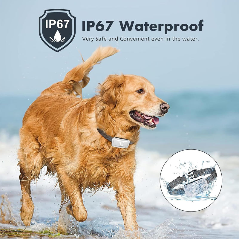 Bark Collar for Dogs - Shock Collar for Large/Medium/Small Dog, Rechargeable Anti Barking Device with 7 Sensitivity Levels & 8 Shock and Vibration Levels, Weatherproof & Durable Bark Collar for Dogs - PawsPlanet Australia