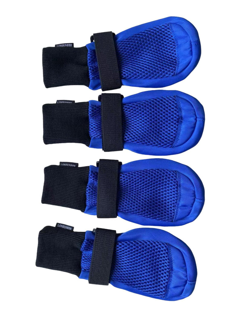 Dog Boots Breathable, Dog Shoes Protecting Dog's Paws, Dog Booties with Soft and Nonslip Soles, Set of 4, Size Large, Color Blue - PawsPlanet Australia