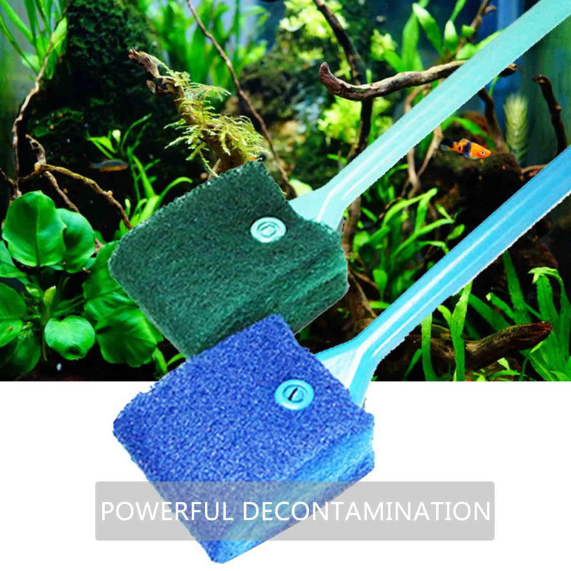 2 PCS Aquarium Fish Tank Brush, Aquarium Fish Tank Algae Cleaning Brush with Non-Slip Handle, Sponge Scrubber Cleaner for Glass Aquariums and Home Kitchen - PawsPlanet Australia