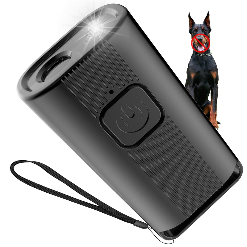 Mini Ultrasonic Dog Bark Deterrent Device - Stop Dog Barking Device for Own or Neighbor's Dog, Rechargeable Anti Barking Dog Trainer Portable Stop Barking Pet Training Tool Black