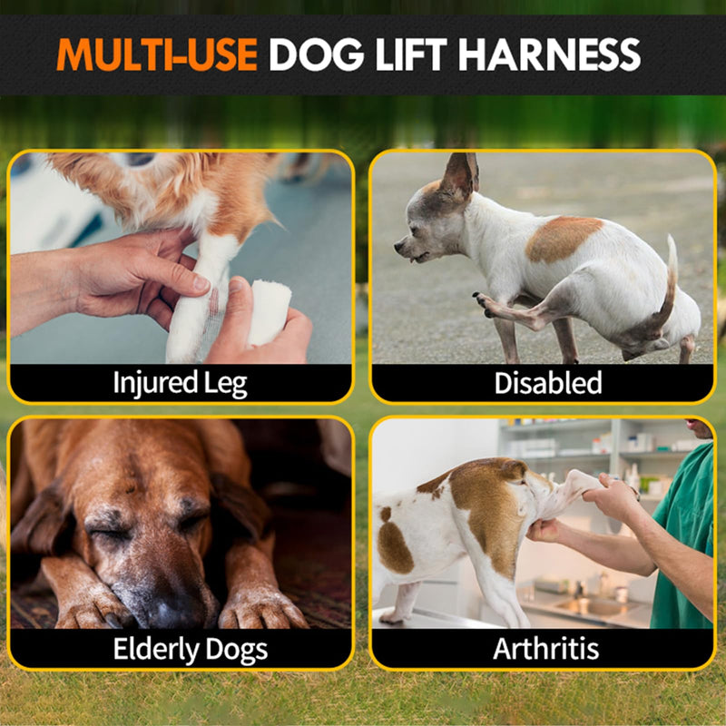 Dog Sling for Large Dogs Hind Leg Support Dog Lift Harness Adjustable Durable Help em up Harness for Weak Back Legs, Elderly, Injured, Senior, Arthritic, ACL Recovery Pet L Grey - PawsPlanet Australia