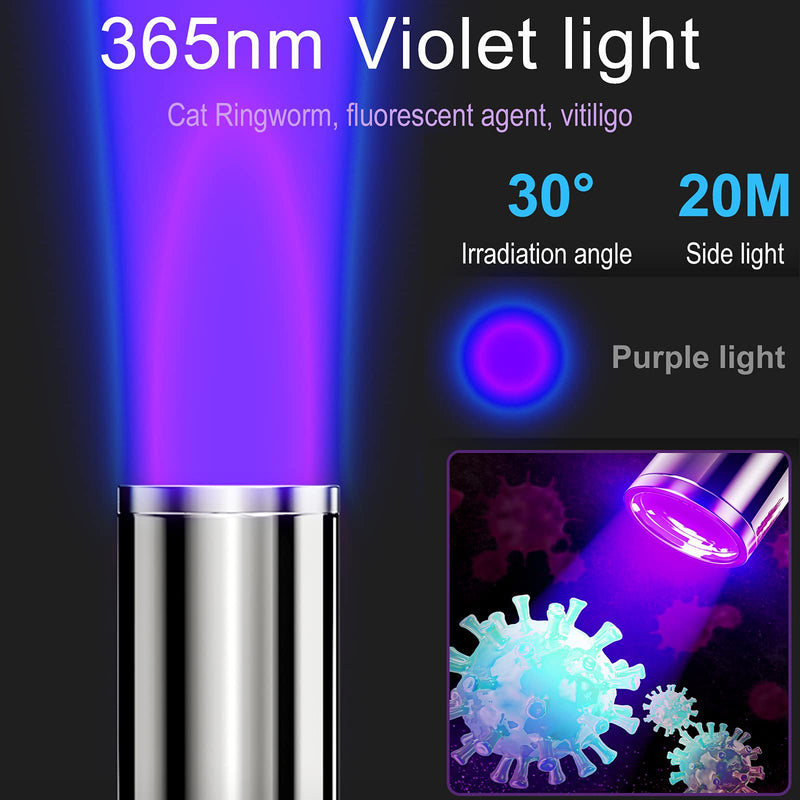 Wood's Lamp Portable,UV Black light for Pet Dog/Cat Care,cat Ringworm Detector, Pet Urine Detector, with Portable buckle and Magnetic back cover - PawsPlanet Australia