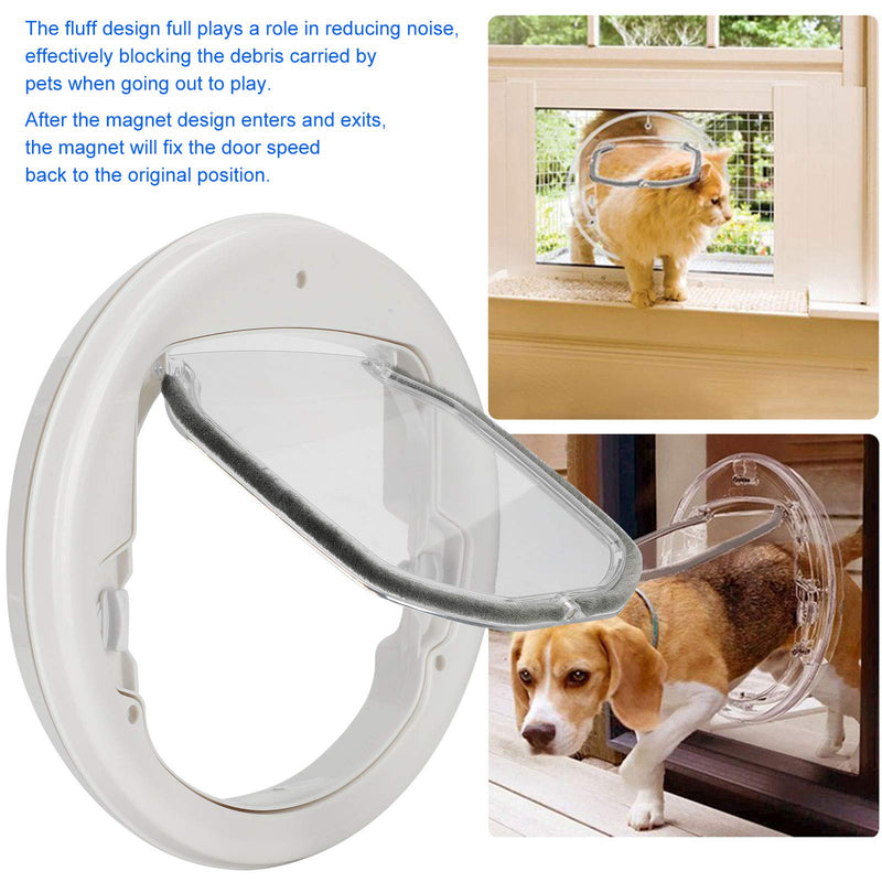 Two Way Cat Door, 29x29x3.5cm Cat Flap Magnet Door Dog Round Plastic Doorway for Puppy Doggie Kitten Screens Windows Interior Exterior Circumference