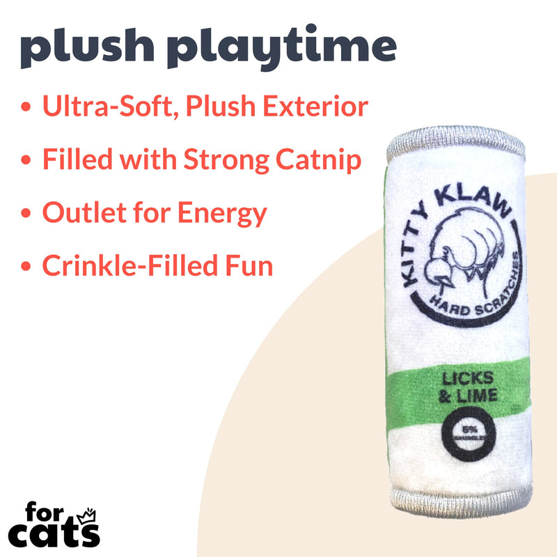 Huxley & Kent Cat Toy | Kitty Klaw Licks & Lime | Nappy Hour Strong Catnip Filled Cat Toy | Soft Plush Kitty Toy with Catnip and Crinkle | Kittybelles - PawsPlanet Australia