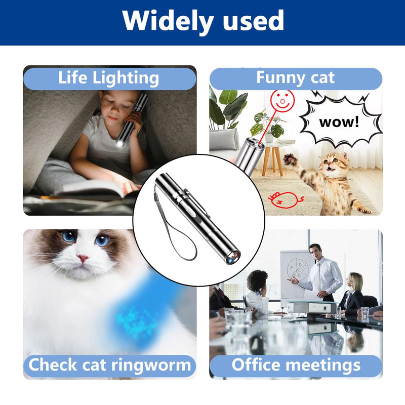 Laser Pointer Cat Toys, Cat Laser Pointer Toy with Three Light Modes, Five Adjustable Patterns,USB Portable Charging, Interactive cat Toy Multifunctional and Portable - PawsPlanet Australia