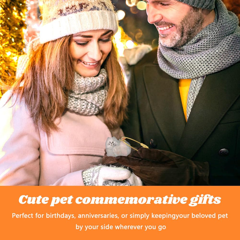 6Pcs Cat Fur Storage Bottle Cat Hair Keychain, Transparent Acrylic Cats Shape Memorial Storage Capsule Pendant, Birhthday Gift for Pet Lovers