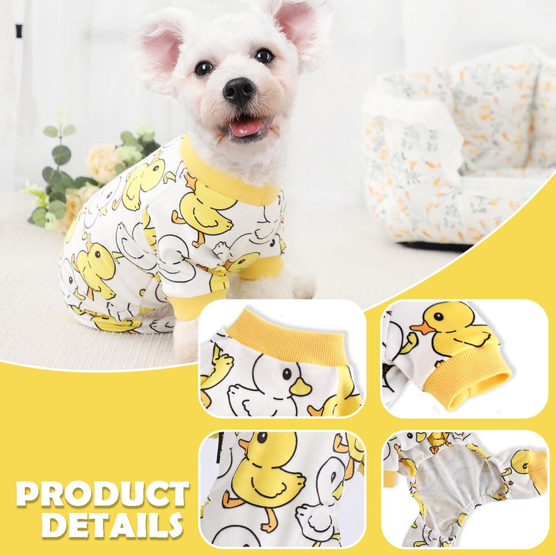 Fall Dog Pajamas Sweaters for Small Dogs Fleece Dog Onesie Stretchy Puppy Sweater Warm Small Dog Clothes Dog Pjs Pet Apparel,XXS Dog Clothes,Yellow Duck XX-Small Yellow Duck - PawsPlanet Australia