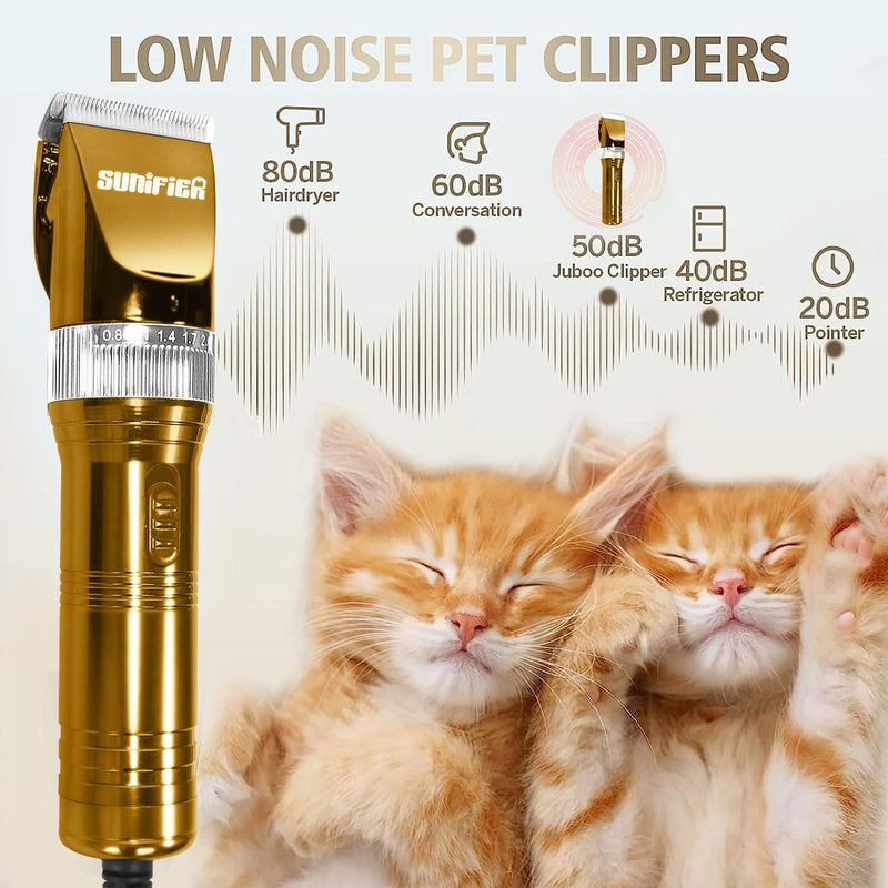 Professional Dog Grooming Clippers for Thick Coat - Dog Hair Trimmer for Grooming- Sheep Shears for Thick Hair – Pet Grooming Clippers for Dogs, Cats, Sheeps, Horse (Gold) Gold - PawsPlanet Australia