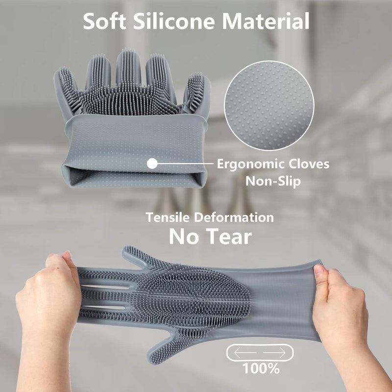 Pet Grooming Gloves - Gentle Dog Bathing Shampoo Brush - Massage Mitt with Enhanced Five Finger Design - Efficient Deshedding Glove for Dogs, Cats, Rabbits and Horses - 1 Pack - PawsPlanet Australia