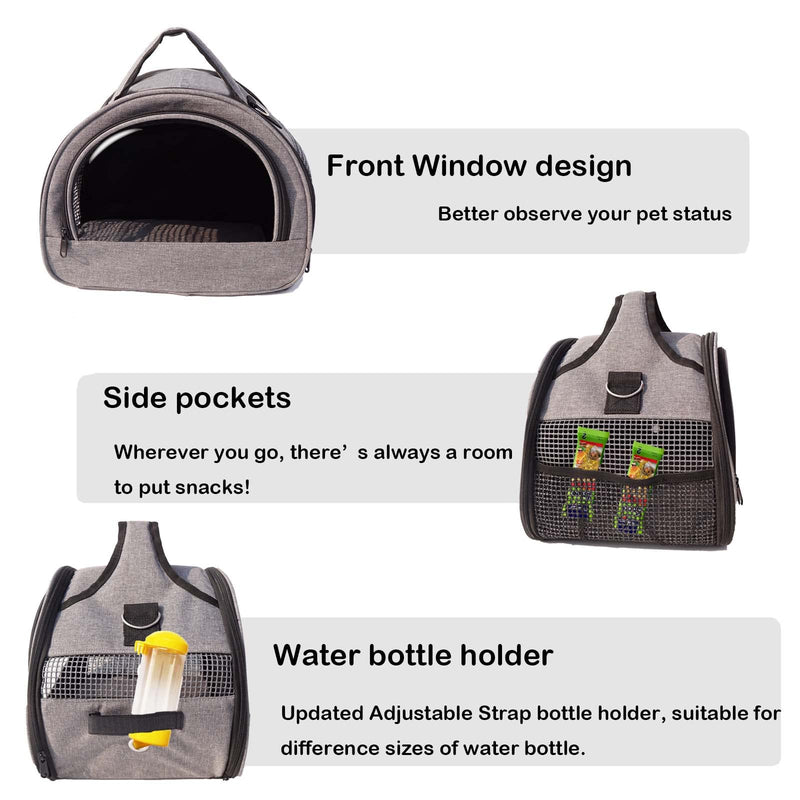 Guinea Pig Carrier, Small Pet Carriers for Rabbit Hamster Bird Bunny Bearded Dragon Kitty and Etc. Animal Bag with Stable Handle and Waterproof Pad, Easy Travel and Vet Visit-Large 16.0"L x 10.0"W x 1.5"H