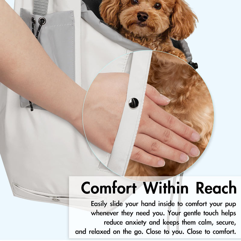 Dog Carrier Sling, Dog Carriers for Small Dogs & Cats with Pockets, Puppy Carrier Sling 15 lbs Machine Washable, Adjustable Shoulder Strap, Hands Free for Family Outdoor Use (Grey) Grey - PawsPlanet Australia