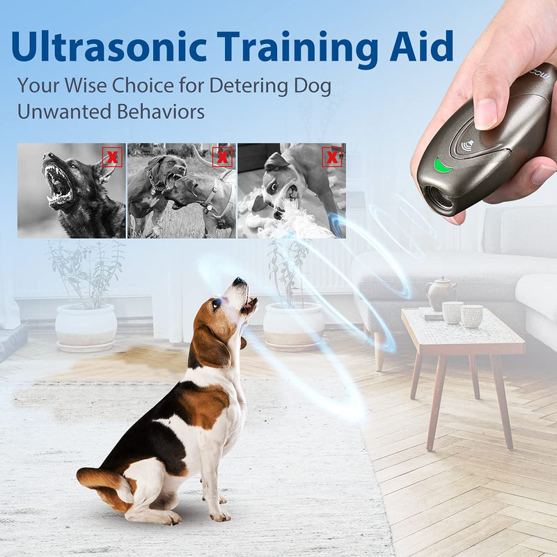 MODUS Ultrasonic Dog Barking Deterrent, 2-in-1 Dog Training and Bark Control Device,Bark Collar Alternative Anti-Barking Device,Most Effective Behavior Aid - Barking Silencer Indoor/Outdoor Brown Dog Barking Deterrent Devices - PawsPlanet Australia